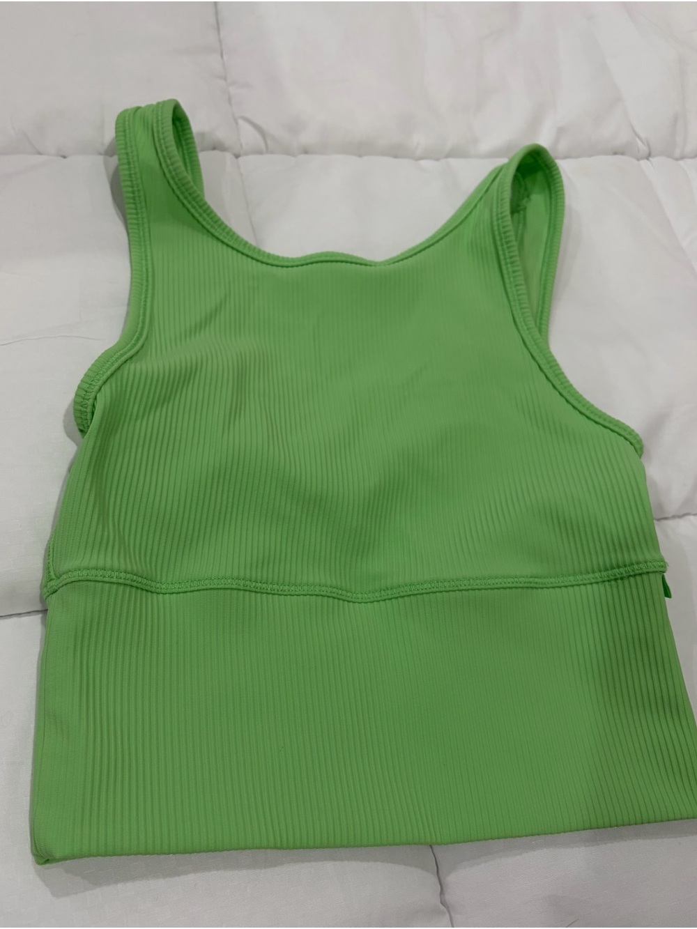 Lululemon Power Pivot Tank Ribbed Size 2 Scream Green - Excellent Condition